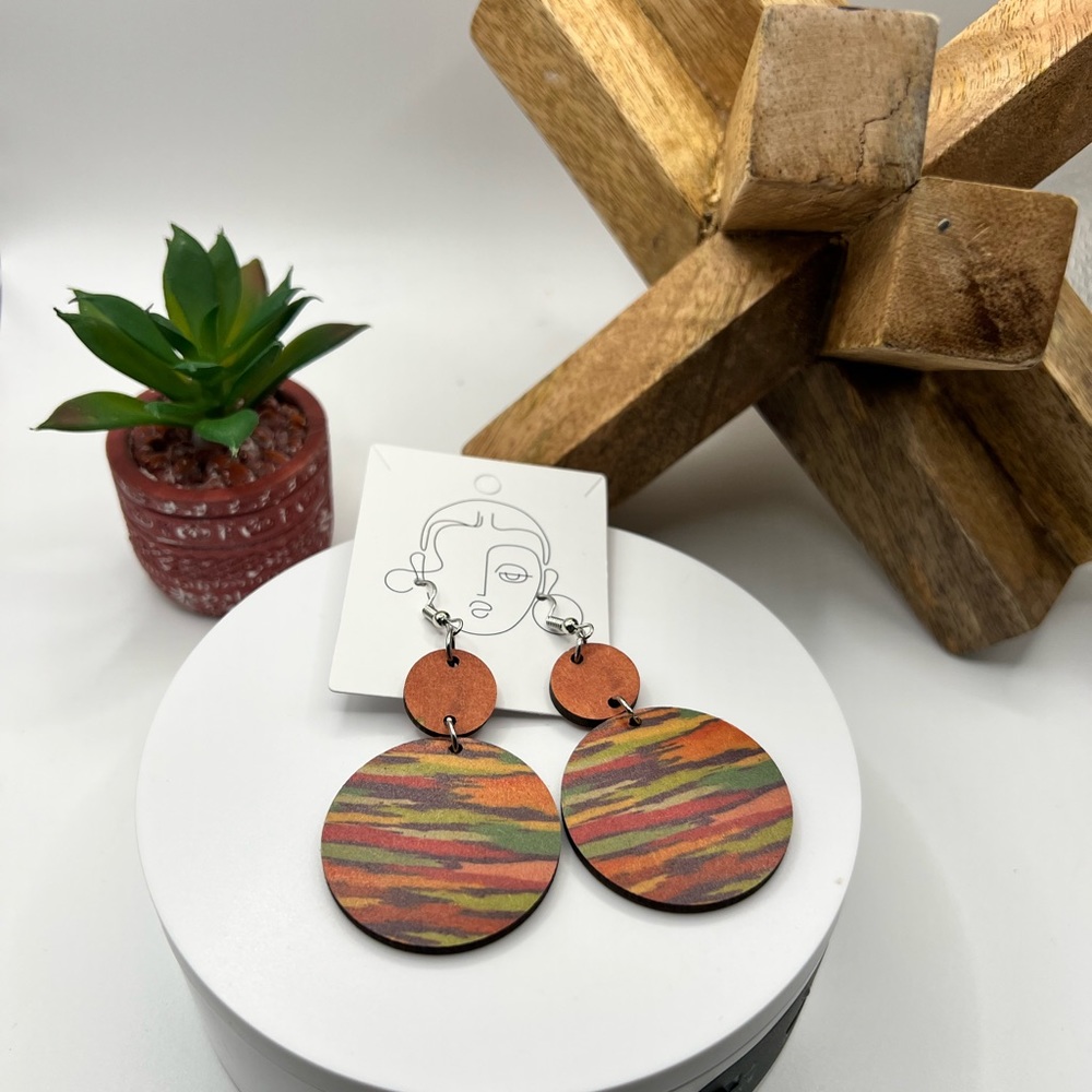 Bohemian Geometric‎ Wooden Earrings NEW